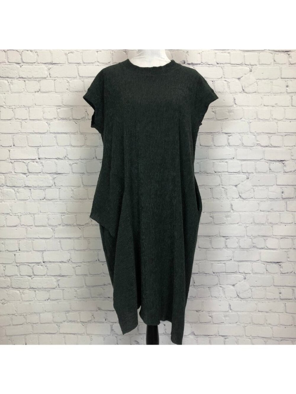 Gershon Bram Dress Size XS Green Textured Pockets